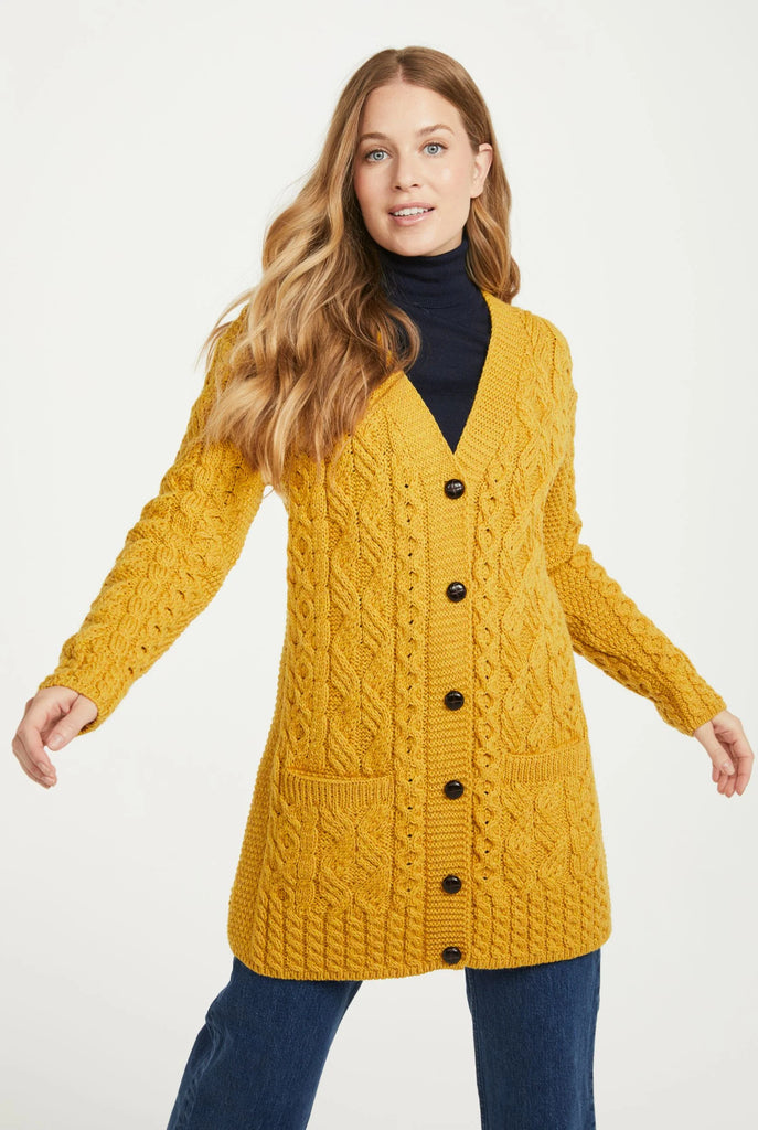 Aran Long Line Cardigan