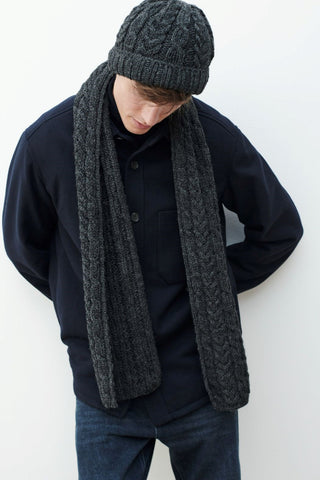 Cable Knit Hat - Charcoal