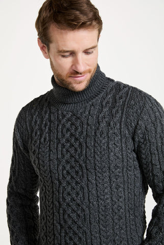 Aran Polo Neck Sweater