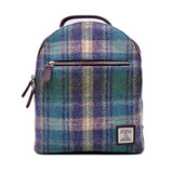 Harris Tweed Mini Backpack - Green/Purple Plaid