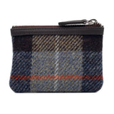 Harris Tweed Coin Purse - Brown/Blue Check