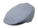 Irish Linen Flatcap - Sky Blue & White Check