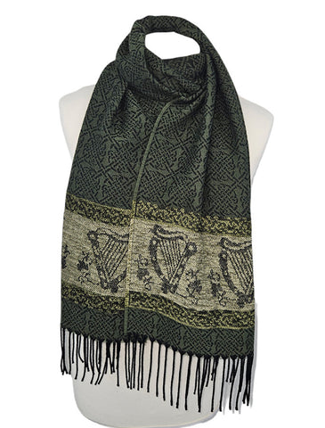 Celtic Harp Scarf - Olive