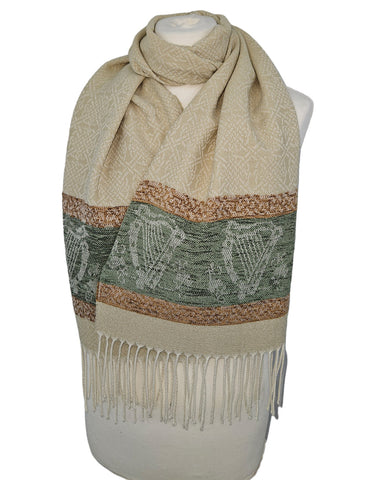 Celtic Harp Scarf - Cream