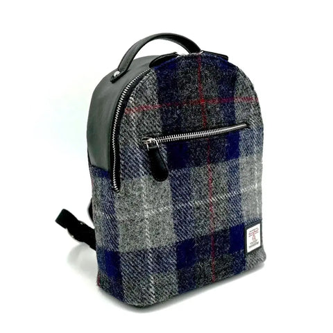 Harris Tweed Mini Backpack - Blue Check