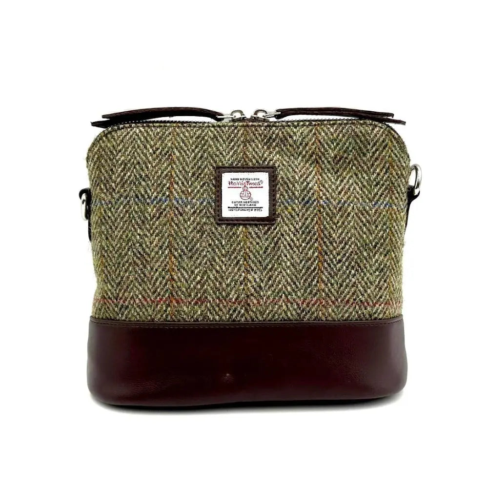 Harris Tweed Square Shoulder Bag - Country Green