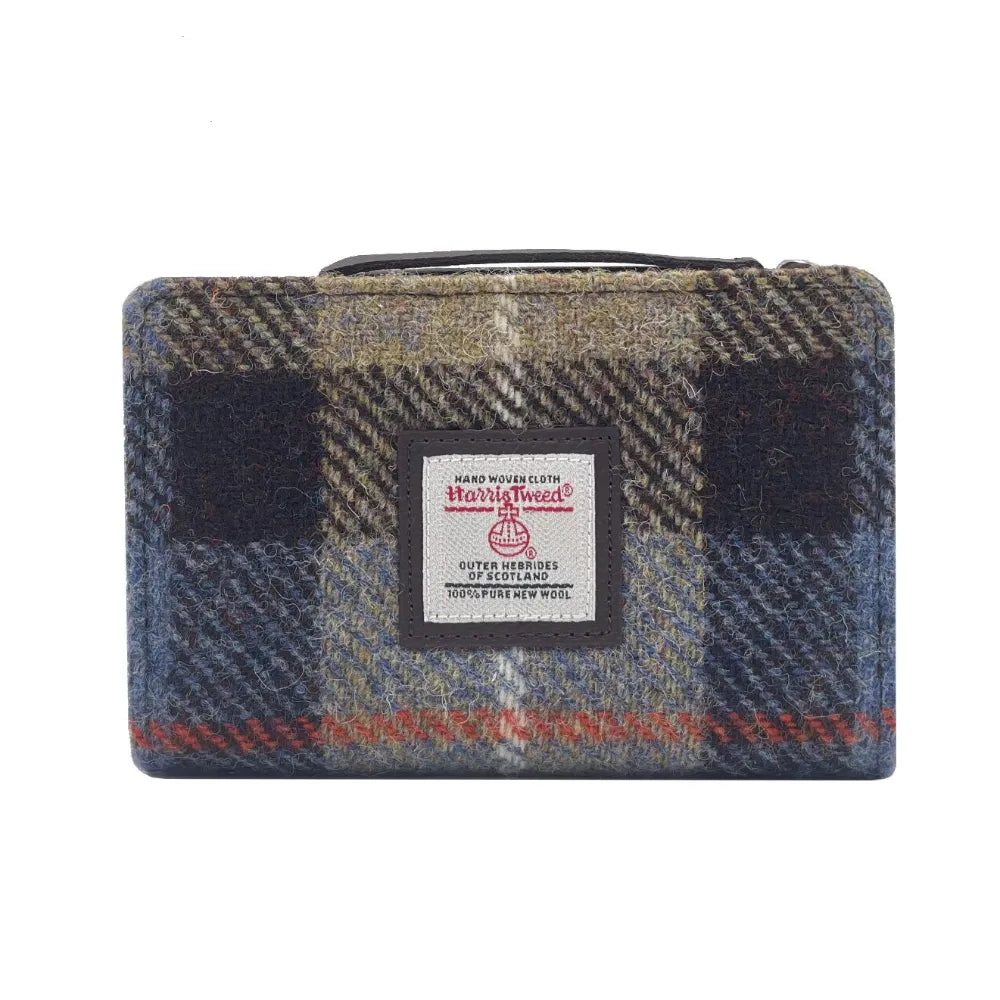 Harris Tweed Zip Purse - Blue/Brown Check