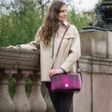 Harris Tweed Large Shoulder Bag - Purple Check