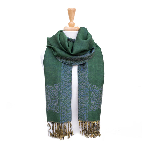 Celtic Knot Scarf - Green & Blue