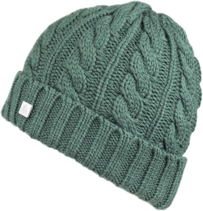 Aran Cable Hat - Green