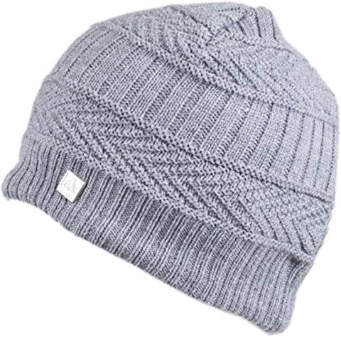 Woven Stitch Hat - Light Grey