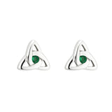 Trinity Knot Green Crystal Earrings