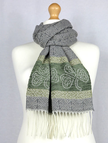 Celtic Shamrock Scarf - Silver