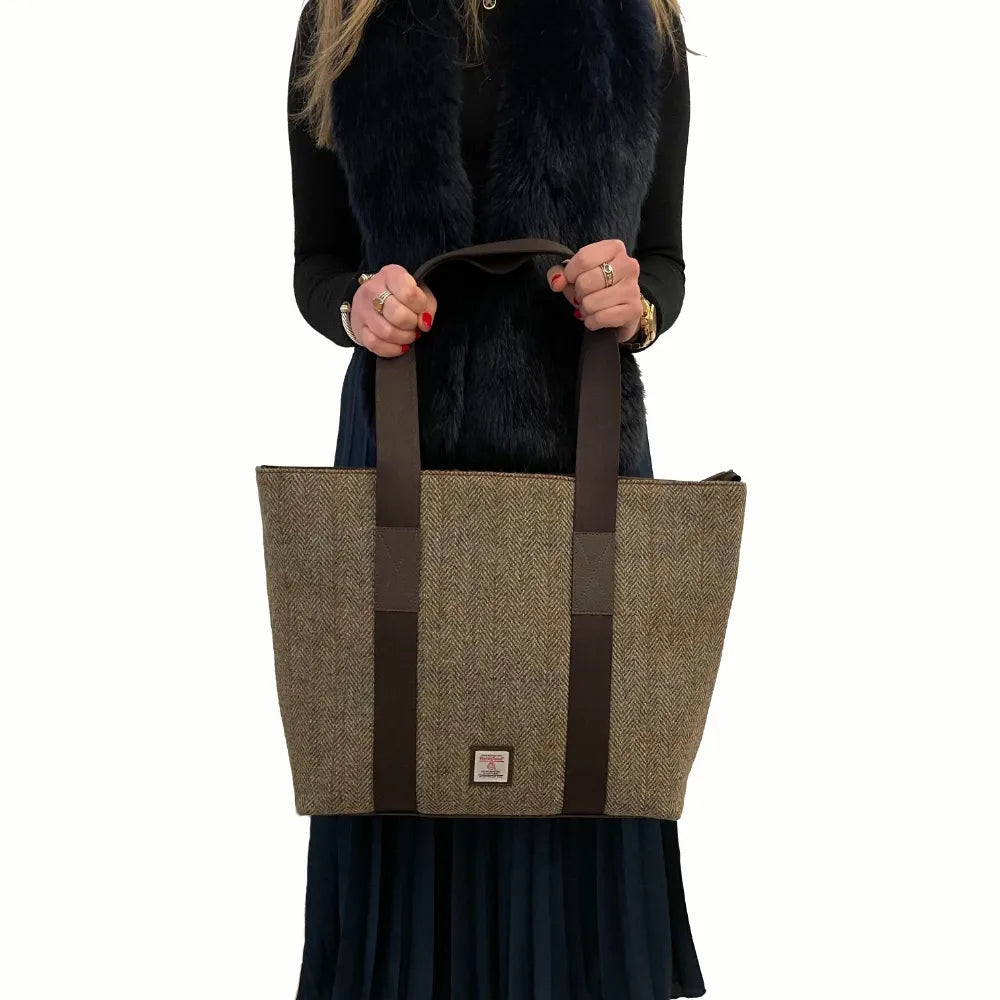 Harris Tweed Shopper Tote - Country Green