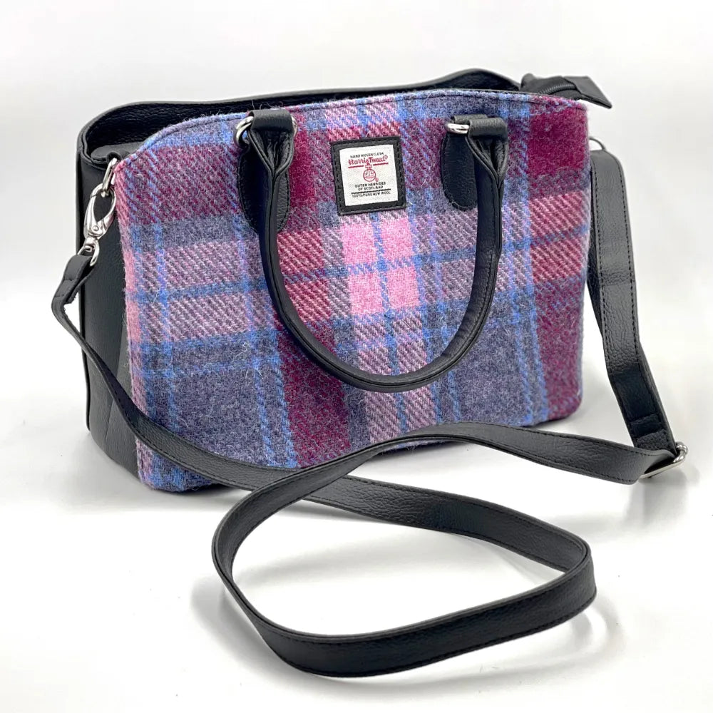 Harris Tweed Top Handle Bag - Pink Pastel