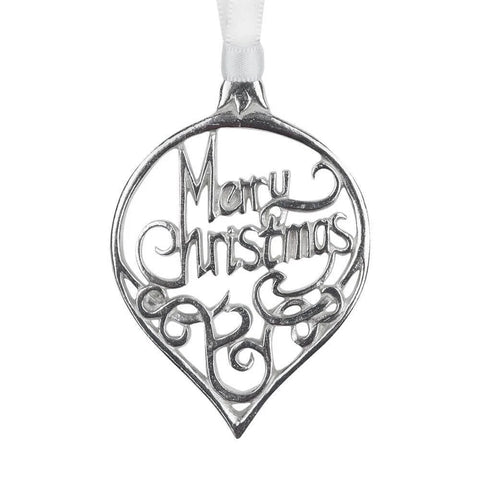 Merry Christmas Pewter Ornament