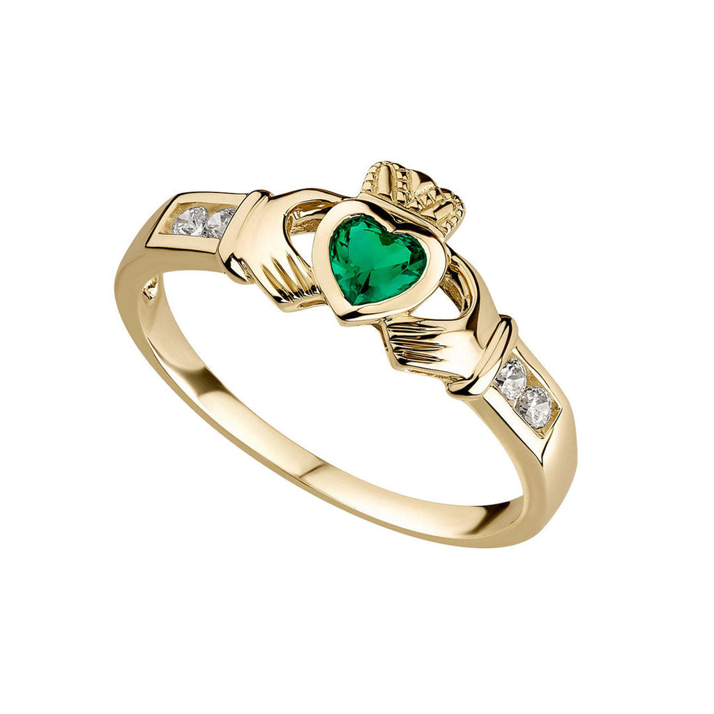 Claddagh Emerald Ring - 10K