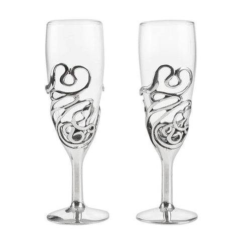 Swirl Champagne Glass Pair