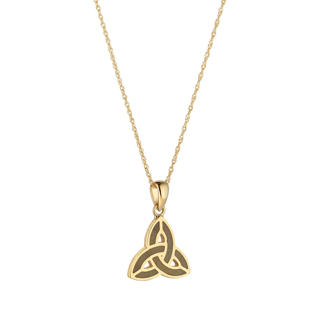 10k Gold Connemara Marble Trinity Knot Pendant