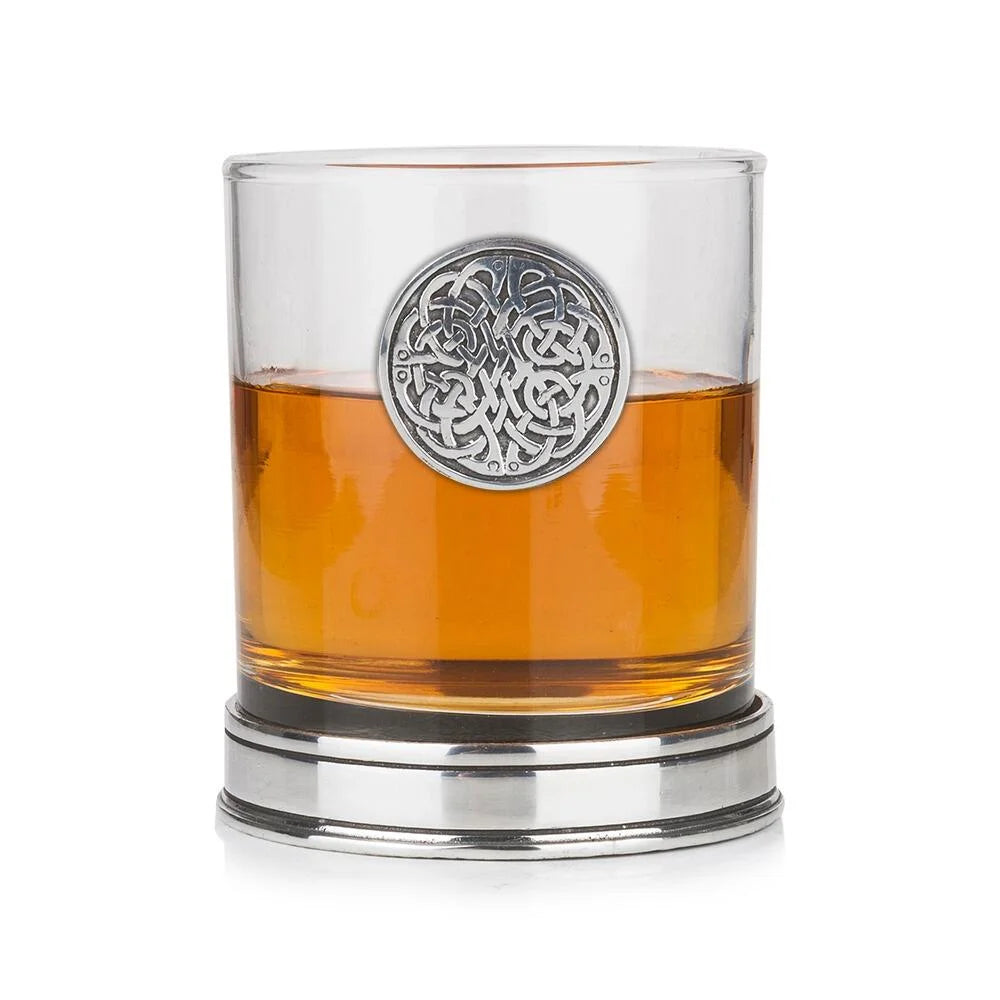 Celtic Knot Pewter Whisky Tumbler w/Polished Base